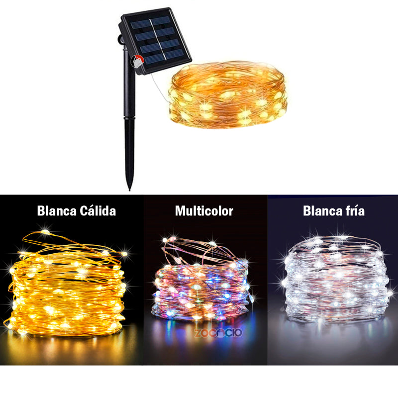 Luces solares Navideñas x 100 Leds 🎄 OFERTA ESPECIAL 🔥